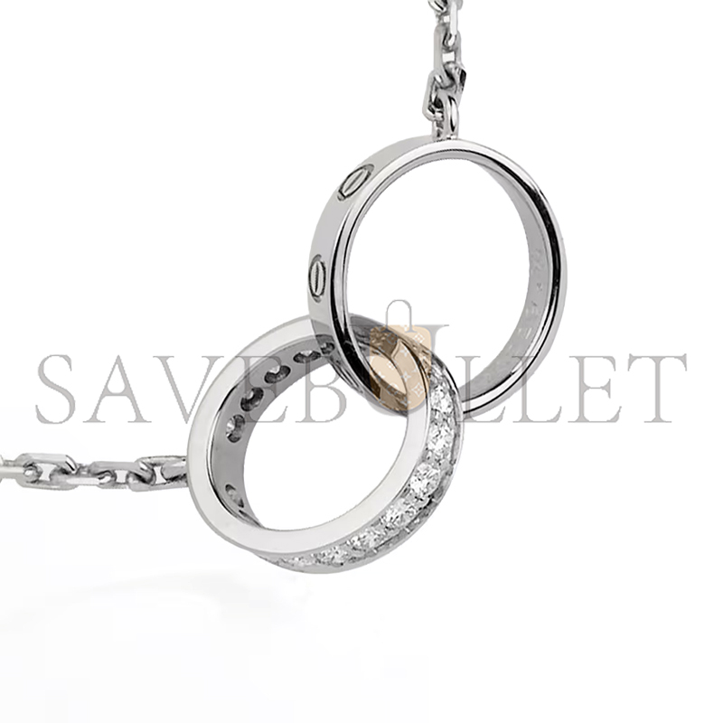 CARTIER LOVE NECKLACE, SEMI-PAVED B7013700